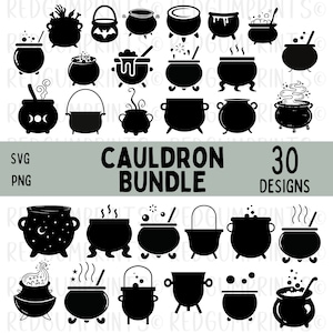 Cauldron SVG Bundle, Witches Cauldron SVG, Cauldron, Halloween, Pot SVG, Png, Svg Files for Cricut, Silhouette, Cricut, Sublimation Design
