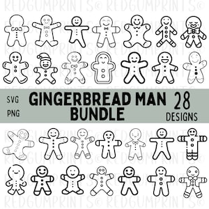 Lebkuchenmann SVG Bundle, Lebkuchen SVG, Weihnachten SVG, Xmas Svg, Png, Svg, Dateien für Cricut, Silhouette, Mann Svg, Cricut, Backen SVG