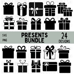 Presenta SVG Bundle, Present SVG, Gift svg, Gift Box Svg, Ribbon SVG, Png, Svg Files for Cricut, Silhouette, Bow svg, Cricut, Box svg
