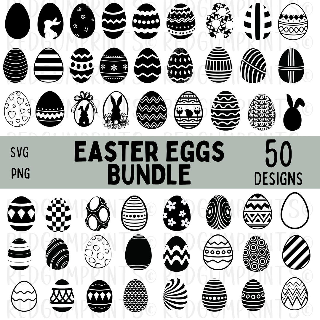 Easter Eggs SVG Bundle, Easter SVG, Eggs Svg, Happy Easter Svg, Chicken ...
