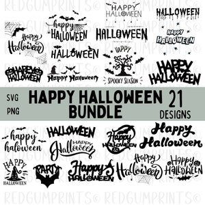 Happy Halloween SVG Bundle, Happy Halloween, Halloween Svg, Halloween Sign, Png, Svg Dateien für Cricut, Silhouette, Sublimation Design