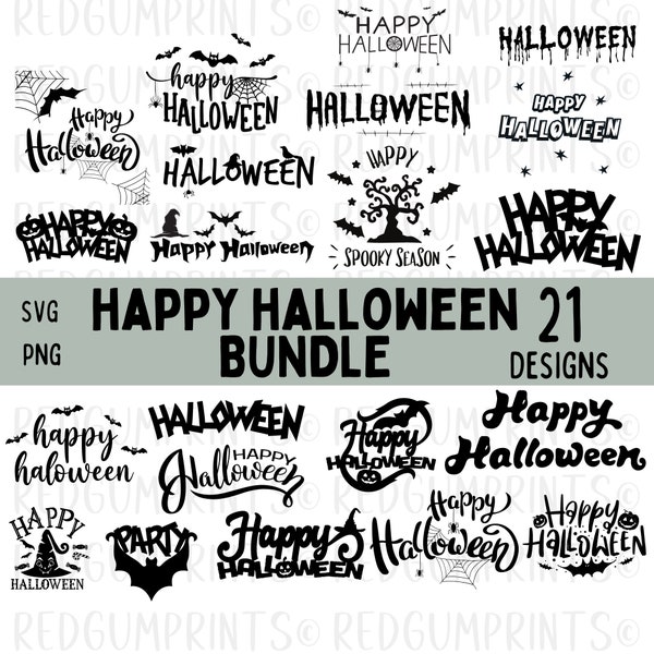 Happy Halloween SVG Bundle, Happy Halloween, Halloween Svg, Halloween Sign, Png, Svg Files for Cricut, Silhouette, Sublimation Design