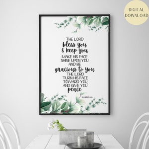 May the Lord Bless You and Keep You, Numbers 6:24, Scripture Art