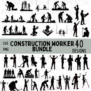 Bouwvakker SVG-bundel, bouw SVG, werknemer svg, Tradie Svg, Png, bestanden voor Cricut, silhouet, ambachten persoon Svg, Cricut