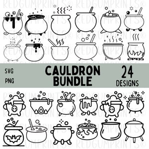 Cauldron SVG Bundle, Witches Cauldron SVG, Cauldron, Halloween, Pot SVG, Png, Svg Files for Cricut, Silhouette, Cricut, Sublimation Design