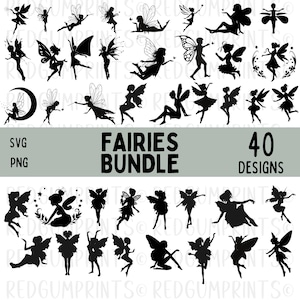 Fairy silhouet bundel SVG, Fairy silhouet SVG, Fairy clipart, Fairy Cricut, Fairy Vector, feeën Svg, digitale download, Fairy SVG
