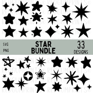 Star SVG Bundle, Star SVG, Christmas Star svg, Night Star Svg, Shinning Star SVG, Png, Svg Fichiers svg pour Cricut, Silhouette, Stars svg, Cricut