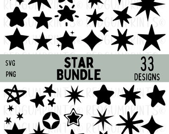 Stern SVG Bundle, Stern SVG, Weihnachtsstern svg, Nachtstern SVG, Leuchtender Stern SVG, Png, Svg Dateien für Cricut, Silhouette, Sterne svg, Cricut