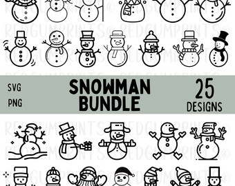 Snowman SVG Bundle, Snowman SVG, Christmas svg, Xmas Svg, Decoration SVG, Png, Svg Files for Cricut, Silhouette, Sublimation Design, Snow