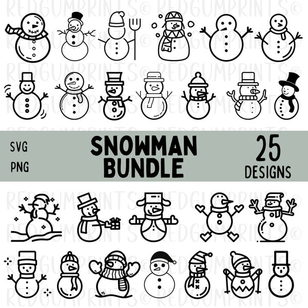 Snowman SVG Bundle, Snowman SVG, Christmas svg, Xmas Svg, Decoration SVG, Png, Svg Files for Cricut, Silhouette, Sublimation Design, Snow