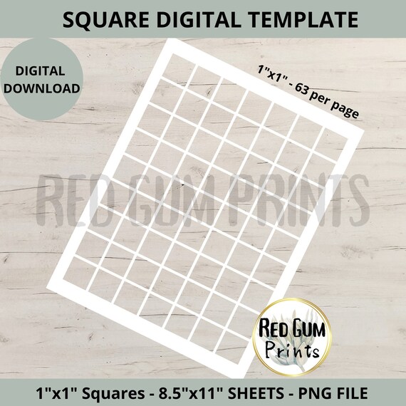 1 Square Template Digital Download Label Sticker | Etsy