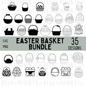 Paquete SVG de canasta de Pascua, SVG de Pascua, Svg de canasta, Svg de feliz Pascua, SVG, Png, Archivos Svg para Cricut, Silhouette, Pascua, Cricut, Paquete Svg
