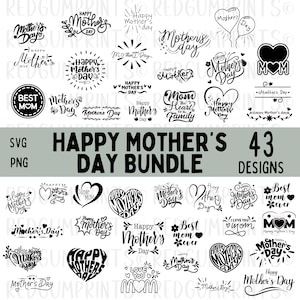 Paquete SVG del Día de la Madre Feliz, SVG de madres, SVG de mamá, SVG feliz, SVG del día, PNG, archivos SVG para Cricut, silueta, SVG del Día de la Madre, Cricut, SVG de mamá