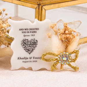 Personalized Epoxy Magnet Favors | We Created You in Pairs | Wedding Nikkah Engagement Bridal Shower Islamic Muslim Party Favors for Guests