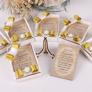 Personalized Ayatul Kursi Favors with Stand for Guest in Bulk | Wedding Nikkah Engagement Ramadan Eid Baby Shower Birthday Party Favors Gift