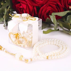 Personalized Pearl Prayer Bead Tasbeeh Masbaha Muslim Favor | Wedding Favor | Eid Favor | Baby Shower Favor | Hajj Umrah Favor | Ameen Favor