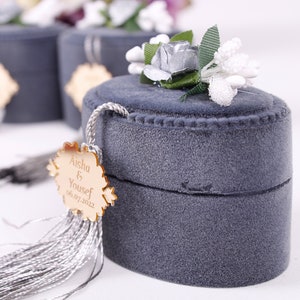 Personalized Pearl Prayer Beads in Velvet Box, Muslim Party Favors, Islamic Wedding Favors, Nikah, Eid, Mawlid, Hajj, Umrah, Ameen Favor