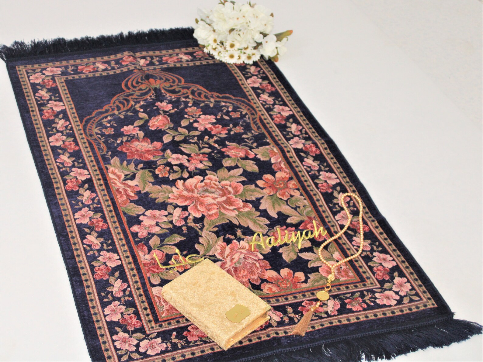 Personalized Thick Prayer Mat Quran Yaseen Set Islamic Etsy