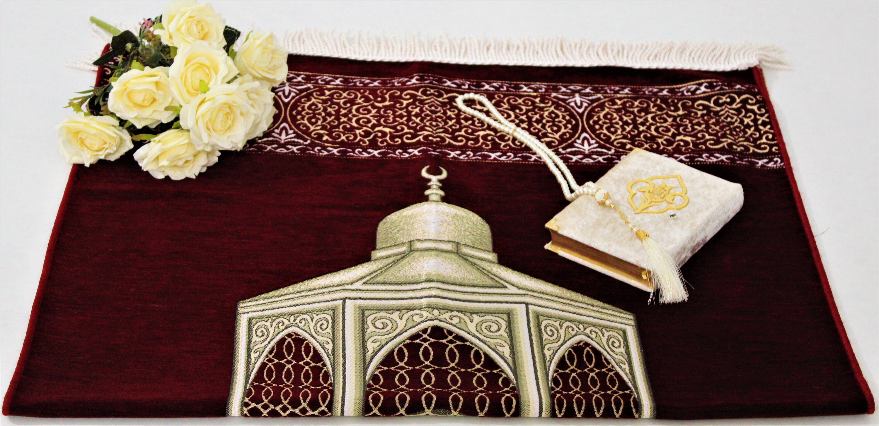 Personalized Velvet Prayer Mat Quran Yaseen Set Islamic Etsy