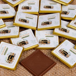 Single Chocolate Umrah Mubarak Favors, Hajj Mubarak, Eid Al Adha Favors for Guests, Eid Mubarak, Eid Gifts, Eid Favors, Eid Chocolate