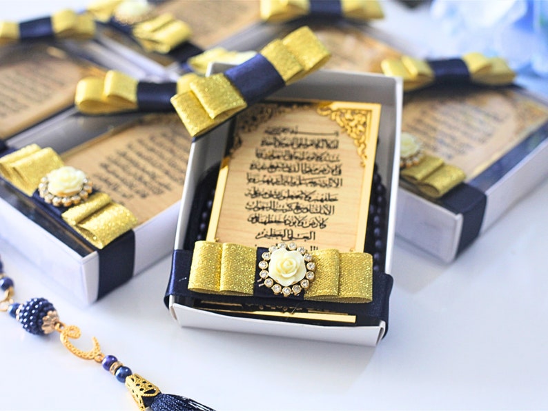 Ayatul Kursi Tasbeeh Favor Wooden Engraved Acrylic Mirror Frame with Stand Wedding Favor Eid Favor Baby Shower Favor Hajj Umrah Favor image 9