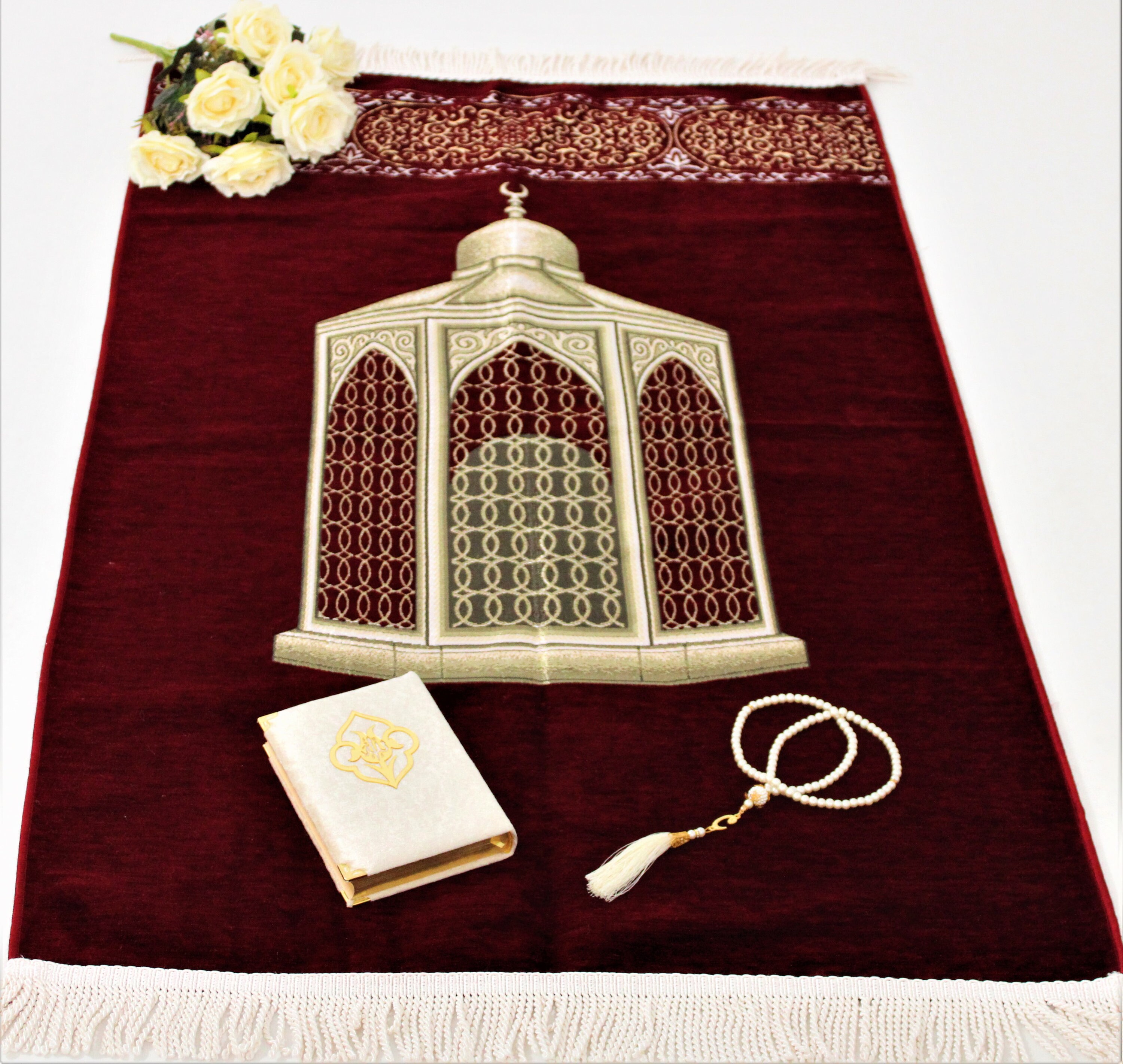 Personalized Velvet Prayer Mat Quran Yaseen Set Islamic Etsy