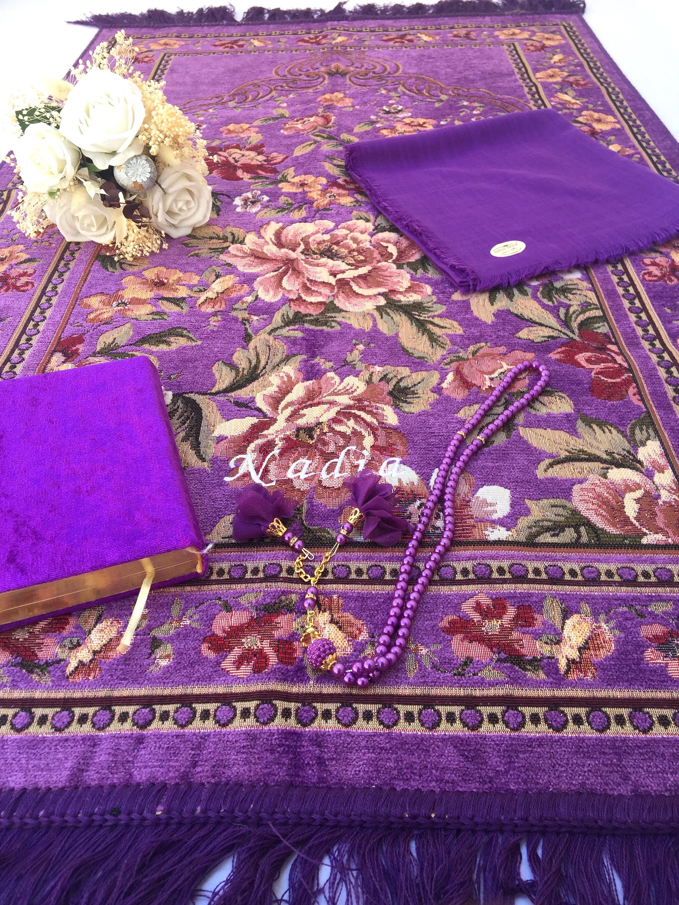 Personalized Thick Prayer Mat Quran Yaseen Set Islamic Etsy