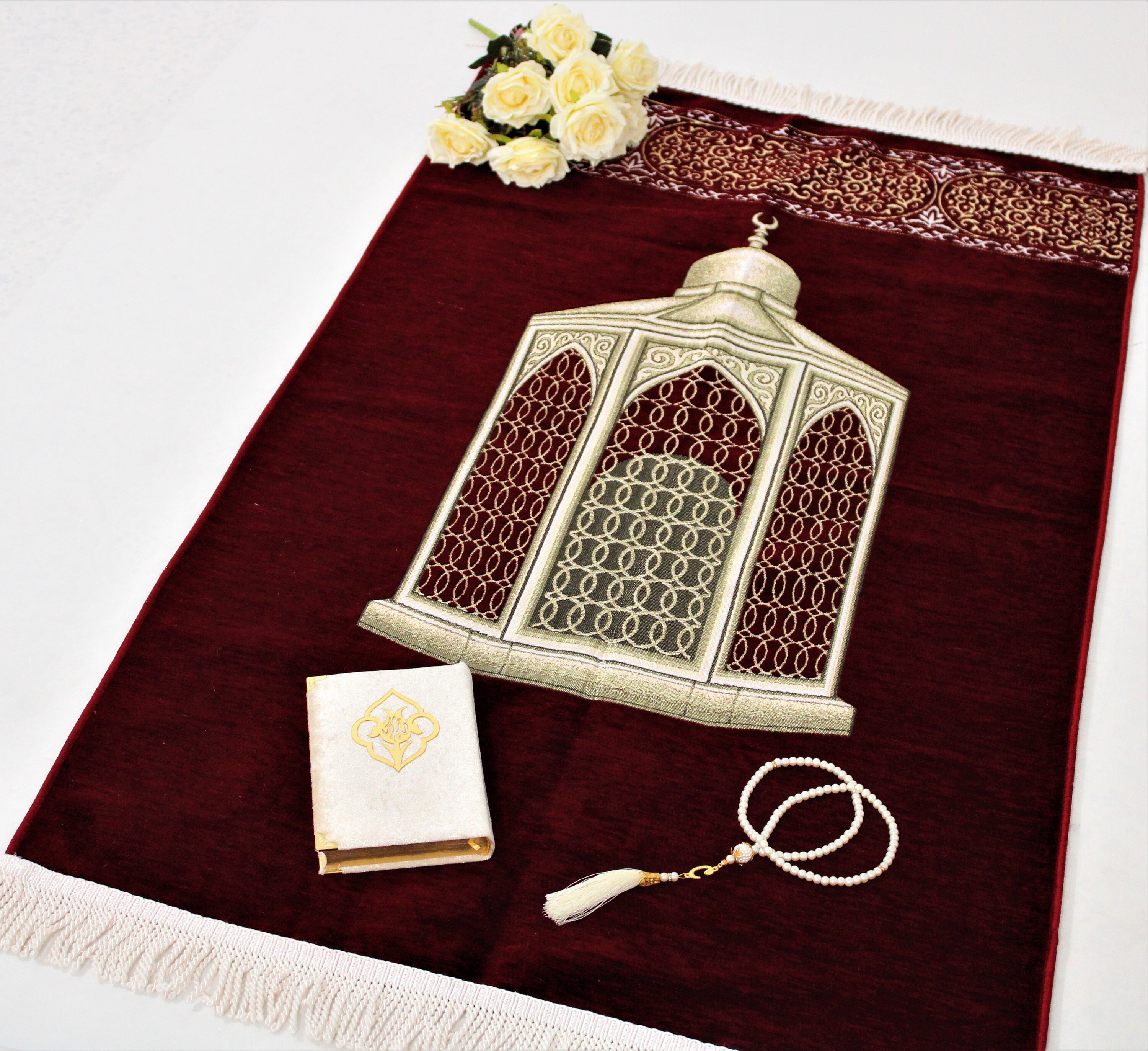 Personalized Velvet Prayer Mat Quran Yaseen Set Islamic Etsy