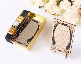 Personalized Ayatul Kursi Favors with Stand for Guest in Bulk | Wedding Nikkah Engagement Ramadan Eid Baby Shower Birthday Party Favors Gift