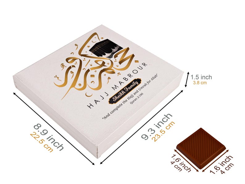 Hajj Mubarak Custom Chocolate Favors for Guests, Eid Al Adha Gift, Eid Mubarak, Umrah Mubarak, Eid Gift Boxes, Eid Favors, Eid Chocolate