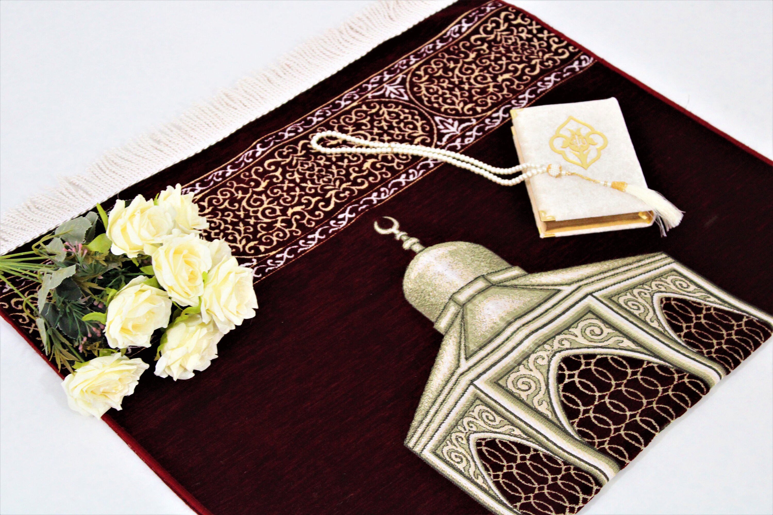 Personalized Velvet Prayer Mat Quran Yaseen Set Islamic Etsy