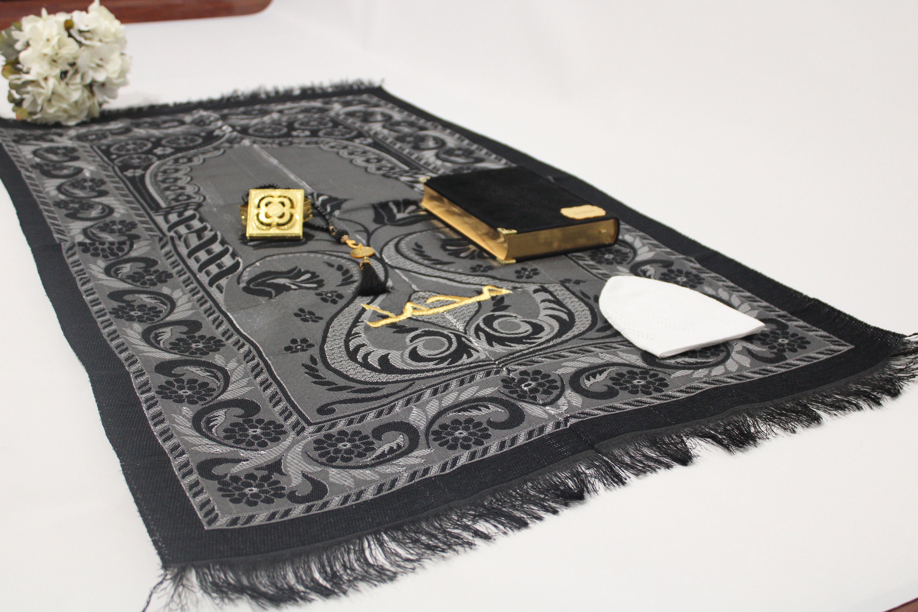 Personalized Prayer Mat Quran Tasbeeh Gift Set Islamic Etsy