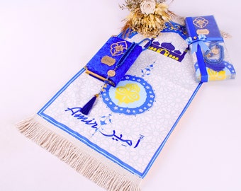 Personalized Double Layered Soft Kid Baby Prayer Mat Quran Tasbih Gift Set | Eid Ramadan Birthday Graduation Quran Completion Gifts