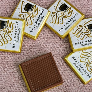 Hajj Mubarak Custom Chocolate Favors for Guests, Eid Al Adha Gift, Eid Mubarak, Umrah Mubarak, Eid Gift Boxes, Eid Favors, Eid Chocolate