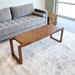 Woven Leather Strap Bench, Saddle New design For you living room, For Entryway, Hallway Bench, Balcony Furniture,Porch Bench, Nordic Bench 