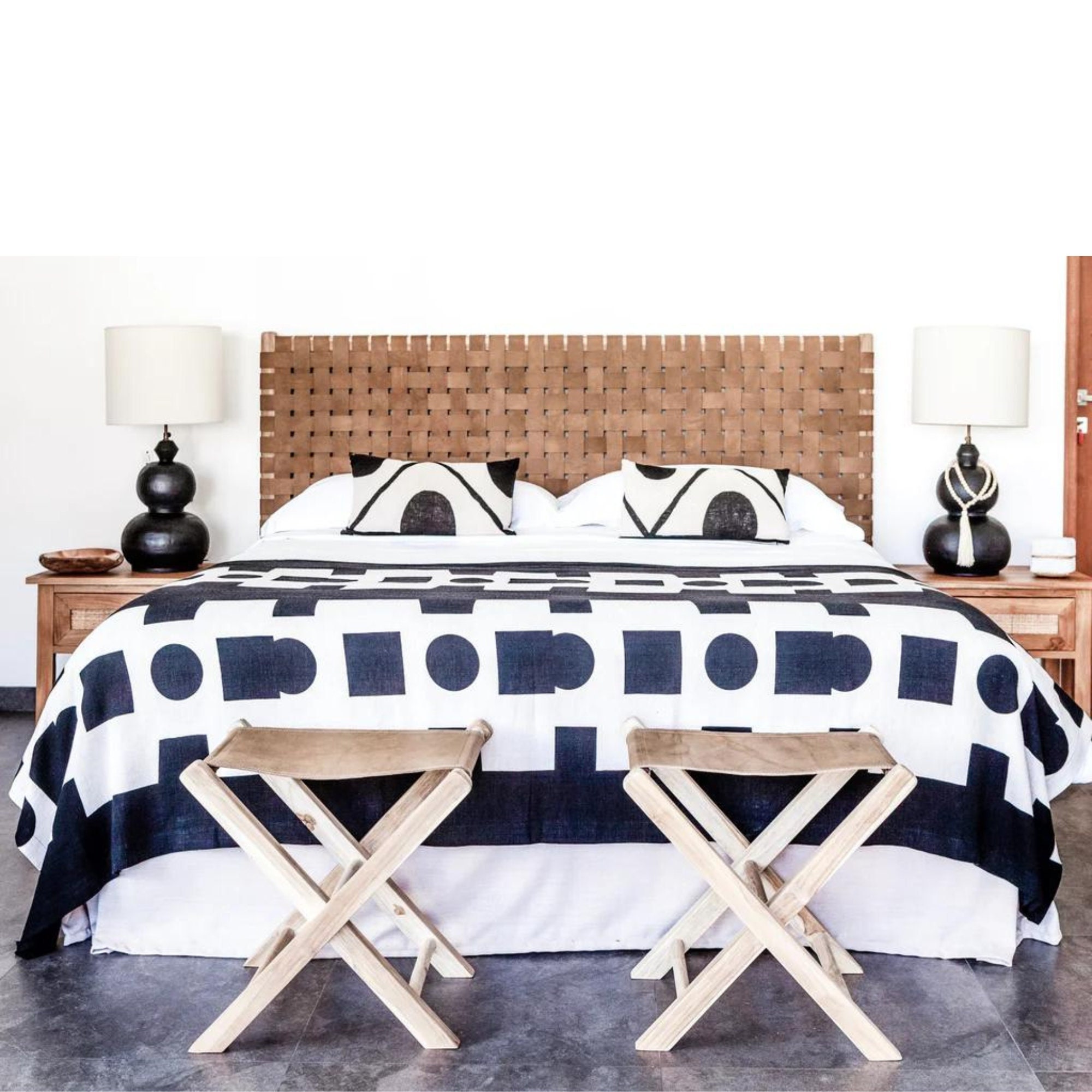 Woven Natural Leather Strap Headboard King Size Etsy