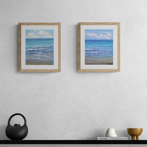 Peinture à l'huile originale art mural océan nautique vagues paysage marin peinture plage côtière petite peinture 8 x 10 sur carton image 9