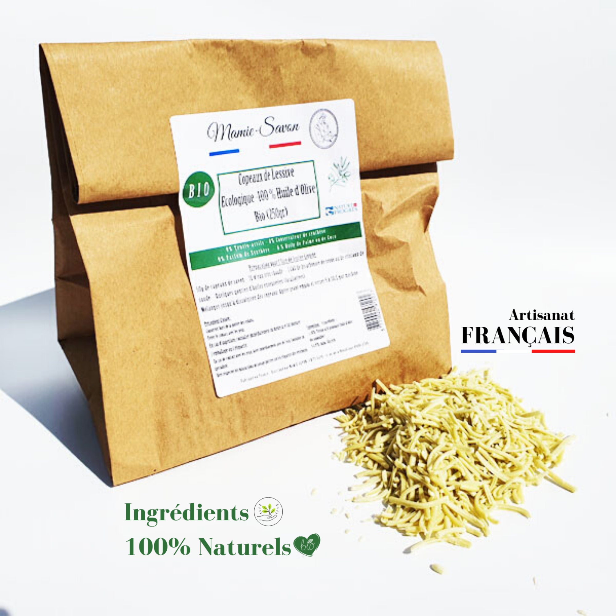 Lessive Écologique - Copeau de Lessive à L'huile d'olive Bio Economique Zéro Déchet Lessive Diy Natu