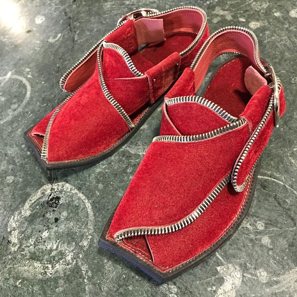 Peshawari Chappal Men | Velvet and Leather | Handmade sandals