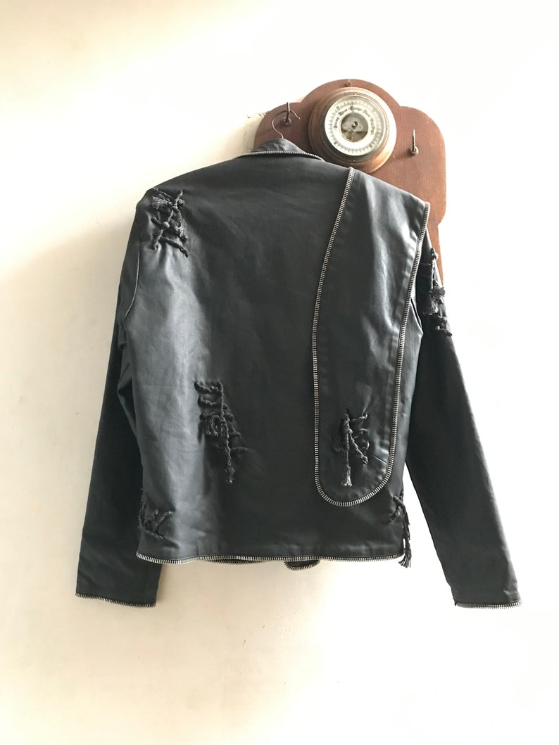 Leather Jacket Men Patchwork Jacket Unisex Jacket - Etsy