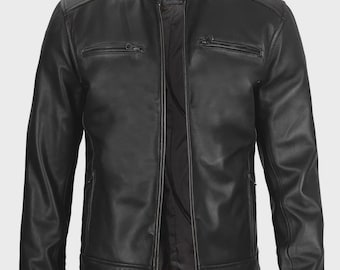 Men’s Real Lambskin Leather 3-in-1 Jacket Black Fall Winter Bomber Coat S M L XL
