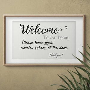 Eingangsbereich druckbares Schild, Willkommensschild, Schuhe ausziehen Zeichen, druckbares Eingang Willkommensschild, digitaler Download Hauptdekoration Druck zu Hause