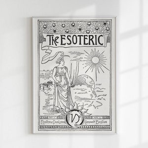 Esoteric art print, Mystical Wall Art vintage poste, Spiritual art wall art prints, witchy wall prints, digital download printable wall art
