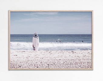 カリフォルニアのサーフボードアートプリント：海岸のビーチの写真