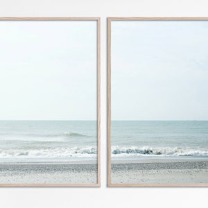 Set of 2 Coast Print Above bed decor, Printable wall art, Beach Printable Set of 2 Coastal Photography Ocean Waves Poster Digital Download