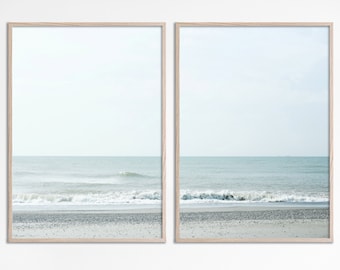 Set of 2 Coast Print Above bed decor, Printable wall art, Beach Printable Set of 2 Coastal Photography Ocean Waves Poster Digital Download