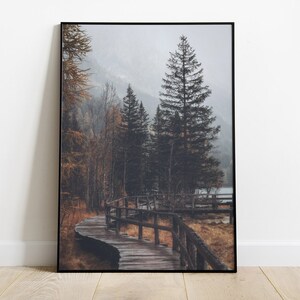 Berg Landschaft, Kunst Druck, Winter Wald Fotografie gedrucktes und gerahmtes Poster, vertikale Leinwand Wand Kunst, Berglandschaft