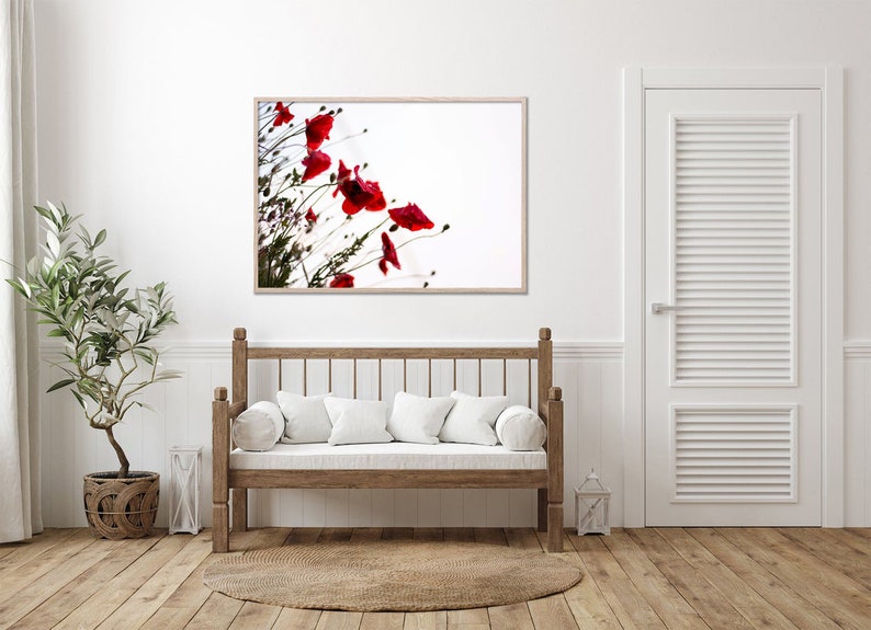 Red Poppies Print Bright Wall Art Spring Wall Decor Floral Art - Etsy