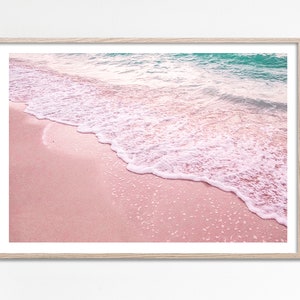 Pink Sand Beach Print, Pastel Beach Photography, Blush Pink Wall Art, Pink Beach Decor Coastal Wall Art, Pinkish Coastal Printable wall art