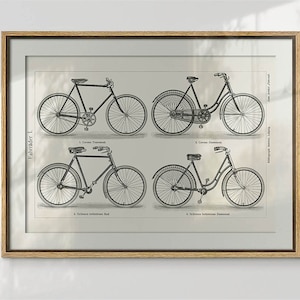 Bicycle wall art Printable art, Vintage Black and White poster, Mountain bike art print, Garage Wall Decor, Cycling art Digital Download